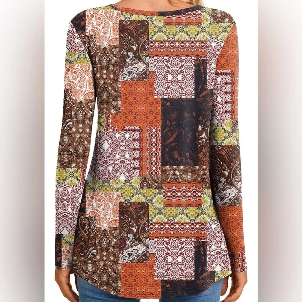 Patchwork Long Sleeve Top - Picture 2 of 4